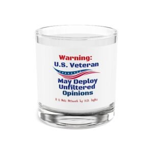 Warning: Veteran (Wrapped) Rocks Glass