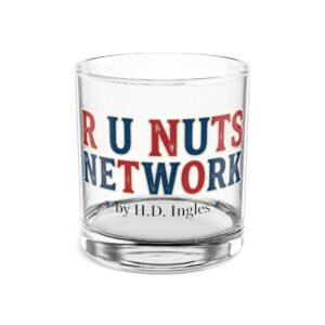 R U Nuts Network Rocks Glass