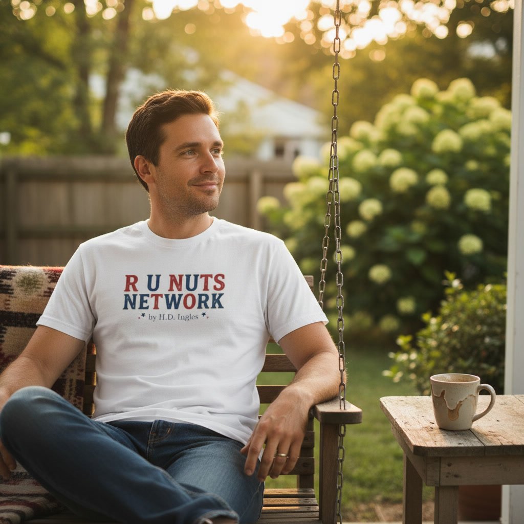 R U Nuts Network Text Tee-by Bayside